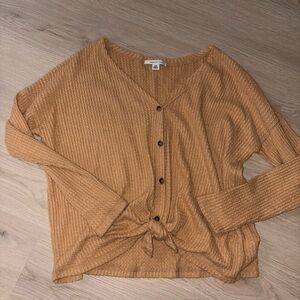 American Eagle Outfitters Camel Knit Top